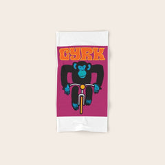 1968 CYRK Cycling Chimpanzee Polish Circus Poster Bath Towel