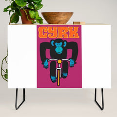 1968 CYRK Cycling Chimpanzee Polish Circus Poster Credenza
