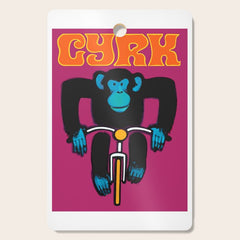 1968 CYRK Cycling Chimpanzee Polish Circus Poster Cutting Board