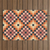 70s color squares pattern Outdoor Rug