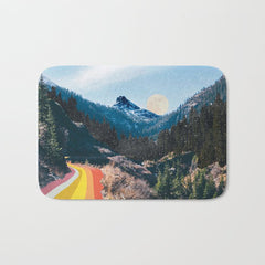 1960's Style Mountain Collage Bath Mat