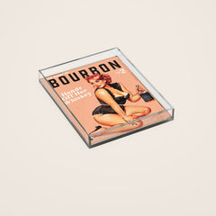 "The Babes Of Bourbon: Hands Off Her Whiskey" Vintage Curvy Pinup Girl Acrylic Tray
