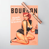 "The Babes Of Bourbon: Hands Off Her Whiskey" Vintage Curvy Pinup Girl Wrapping Paper