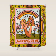 6. The Lovers Mushroom Shower Curtain