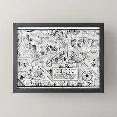 1932 Night-Club Map of Harlem, NY Centerfold from Manhattan Weekly by Elmer Simms Campbell Mini Art Print