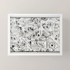 1932 Night-Club Map of Harlem, NY Centerfold from Manhattan Weekly by Elmer Simms Campbell Mini Art Print