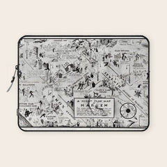 1932 Night-Club Map of Harlem, NY Centerfold from Manhattan Weekly by Elmer Simms Campbell Laptop Sleeve