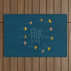 "I Am Learning To Breathe Deep Right Here In The Middle Of Everything." Outdoor Rug