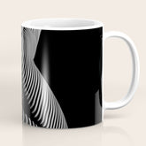 0721s-MM BW Fine Art Nude Tiger Striped Woman on Her Knees Coffee Mug