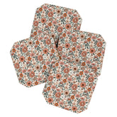 70s flowers - 70s, retro, spring, floral, florals, floral pattern, retro flowers, boho, hippie, earthy, muted Coaster