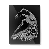 0077s-DJA Abstract Photograph of Seated Woman Striped by Light and Shade Metal Print