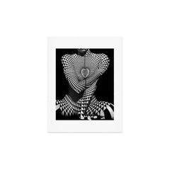 0622-JAL Heart Shape Pattern on Breasts and Nude Body Abstracted by Optical Patten Art Print