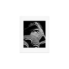 2070-AK Woman Nude Zebra Striped Light Curves around Back Butt Behind Naked Art Art Print