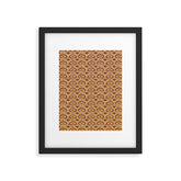 70s mod fabric repeat, orange and browns Framed Art Print
