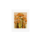 70s, Orange California poppies, mid century, 70s retro, flowers Art Print