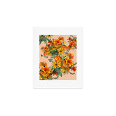 70s Pastel Floral on pink blush Boho Art Print