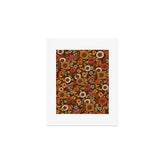 70s retro ditzy flowers, boho, browns, orange, hippie Art Print