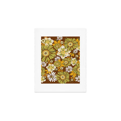 70s Retro Flower Power boho pattern Art Print
