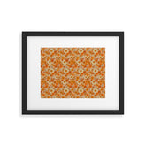 70s retro vintage daisies, flowers, orange, peach Framed Art Print