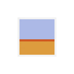 70s Summer Color Block Blue and Orange Art Print