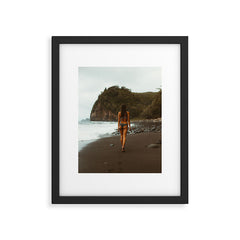 "stormy beach" Framed Art Print