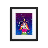 1997 Neon Rainbow Baphomet Framed Art Print