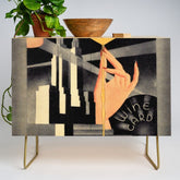 1930's Waldorf Astoria Hotel NYC The Starlight Roof, Champagne Wine Card Vintage Poster Credenza