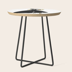 1950's Inspired Fashion Illustration Black & White with Gold Side Table