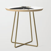 1950's Inspired Fashion Illustration Black & White with Gold Side Table