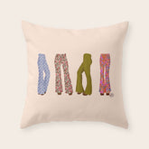 1970s Bellbottom Bliss Retro Fashion Throw Pillow