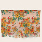 70s Pastel Floral on pink blush Boho Wall Hanging
