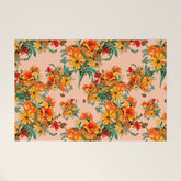 70s Pastel Floral on pink blush Boho Welcome Mat