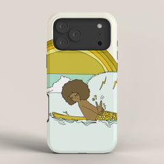 "buttons" kaluhiokalani 70s surf legend // retro surf art by surfy birdy iPhone Case