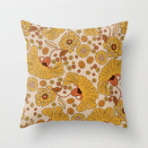 70s Floral Pattern Throw Pillow