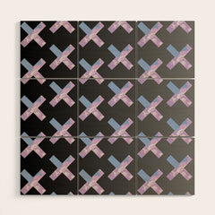 2010s era egirl x pattern Wood Wall Art