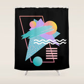 80s Retrowave Design - Memphis Pattern 135 Shower Curtain