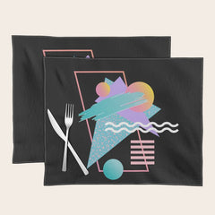 80s Retrowave Design - Memphis Pattern 135 Placemat