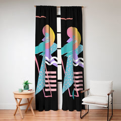 80s Retrowave Design - Memphis Pattern 135 Window Curtain