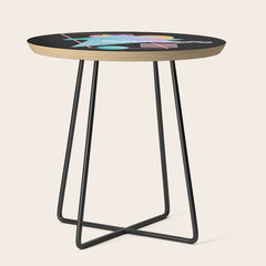 80s Retrowave Design - Memphis Pattern 135 Side Table