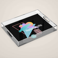 80s Retrowave Design - Memphis Pattern 135 Acrylic Tray