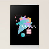 80s Retrowave Design - Memphis Pattern 135 Stationery Card