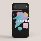 80s Retrowave Design - Memphis Pattern 135 iPhone Case