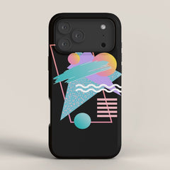 80s Retrowave Design - Memphis Pattern 135 iPhone Case