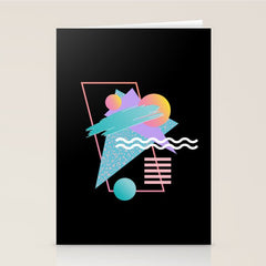 80s Retrowave Design - Memphis Pattern 135 Stationery Card