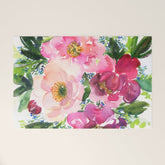 5 pink peonies in watercolor Welcome Mat