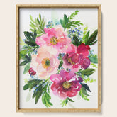 5 pink peonies in watercolor Serving Tray