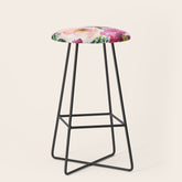 5 pink peonies in watercolor Stool