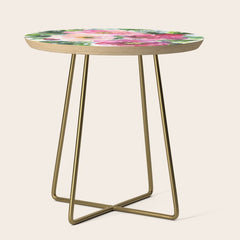 5 pink peonies in watercolor Side Table