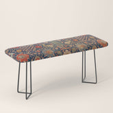 17th Century Persian Rug Print with Animals Bench