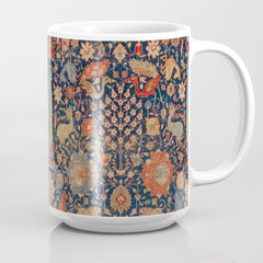 17th Century Persian Rug Print with Animals Coffee Mug